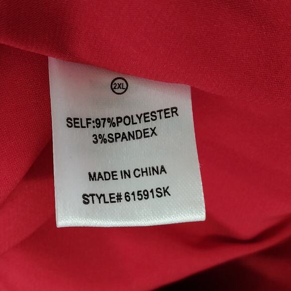 NWT! FASHION NOVA! RUBY RED DATIN HALTER TOP ONESIE, JUMPSUIT, ROMPER! SZ 2X - Picture 12 of 13